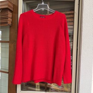 Eileen Fisher Bold Red Crew Neck Sweater